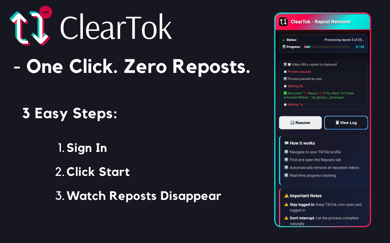 Three Steps to Clean